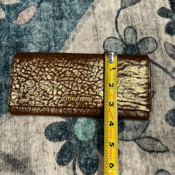 Miu Miu Gold metallic bifold wallet EUC - Picture 13 of 13